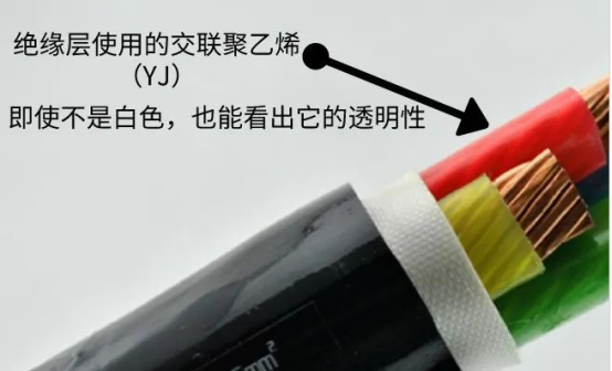 YJV电缆，绝缘透明